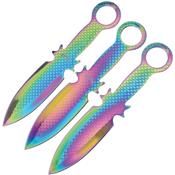 FFC106RB - Jeu de 3 couteaux  lancer FROST CUTLERY Rainbow