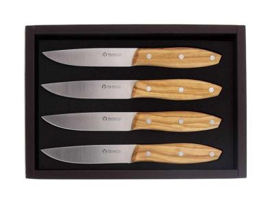 MAS2133OL - Coffret 4 Couteaux à Steak MASERIN Stakni 22cm Olivier