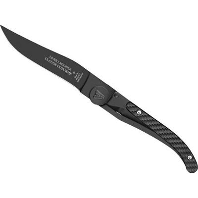 4913FCN - Couteau CLAUDE DOZORME Laguiole Liner Lock Façon Carbone/Noir 11 cm Inox