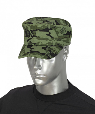 CAP14 - Casquette Barbaric Militaire Camo Verte Velcro