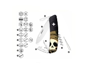 ZD03HALLOWEENSHB - Couteau SWIZA D03 Halloween Skull Head Black
