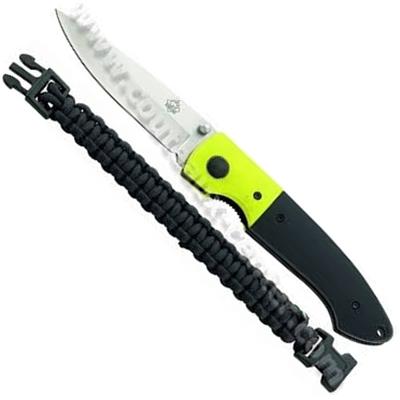 334311 - Couteau PUMA-TEC G10 Noir/Vert 11 cm avec Clip et Paracorde