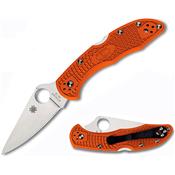 C11FPOR - Couteau SPYDERCO Delica 4 Flat Ground Orange