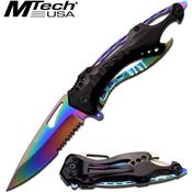 MT705RB - Couteau MTECH USA Black & Rainbow