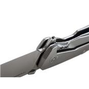 TREGY - Couteau LION STEEL T.R.E. Titane gris avec Clip