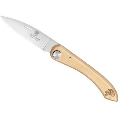4929BT - Couteau CLAUDE DOZORME Capucin Buis Décor Truite 12,5 cm Inox C