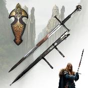 ANDURILLSDA2 - Ep�e Anduril Le Seigneur Des Anneaux R�plique Avec Fourreau et Plaque 