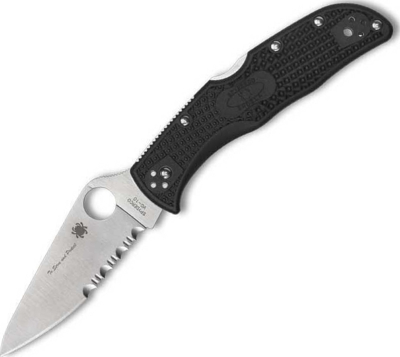 C243FPSBKBL - Couteau SPYDERCO Endela Lightweight Thin Blue line Noir