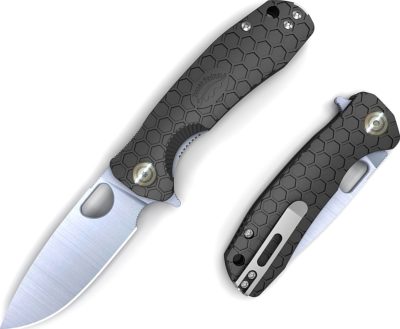 HO008 - Couteau HONEY BADGER Small Black Drop Point Flipper