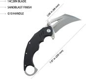 KUB261A - Couteau KUBEY Wrath Karambit Linerlock Black