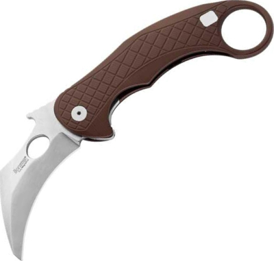 LE1AES - Couteau LIONSTEEL Karambit L.E.One Marron