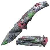 MTA2043GY - Couteau MTECH USA A/O Leaf Green & Red