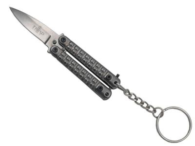 TH.K0102N - Porte-Clés Papillon THIRD 5,5cm Tout Inox Noir