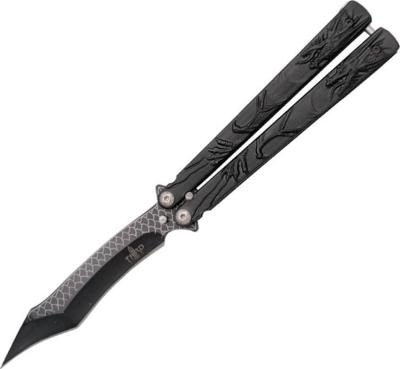 TH.K2829 - Couteau Papillon THIRD Dragon Noir Inox