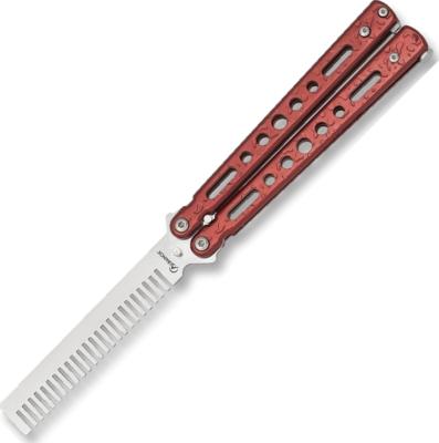 CP02215 - Couteau Papillon d'Entrainement ALBAINOX Peigne Rouge 