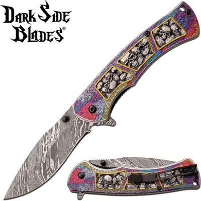 DSA085GY - Couteau DARK SIDE BLADES Spring Assisted