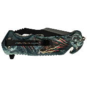 MUA116O - Couteau MASTER USA Linerlock A/O Griffe de Dragon
