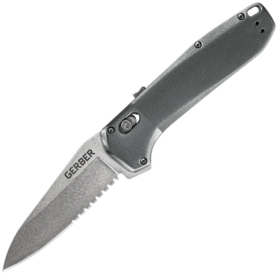 G1638 - Couteau GERBER Highbrow Grey semi dentée