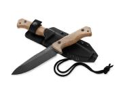 T6B.3V.CVN - Couteau LION STEEL T6 Micarta Naturel Blackwash