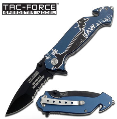 TF715NV - Couteau TAC FORCE Navy Blue Linerlock A/O