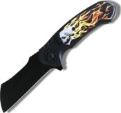 FTS260 - Couteau Burning Skull Ouverture Assiste 