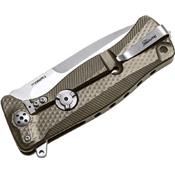 SR11B - Couteau LION STEEL SR11 Titanium Bronze avec Clip et Etui Cuir