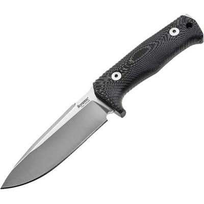 T5MI - Couteau Fixe Tactique LIONSTEEL T5 Micarta gris/noir avec Etui Cuir