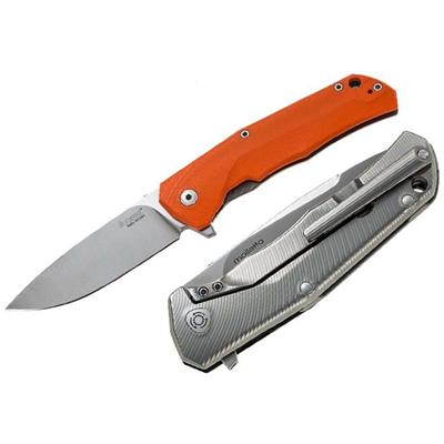 TREGOR - Couteau LION STEEL T.R.E. G10 Orange avec Clip