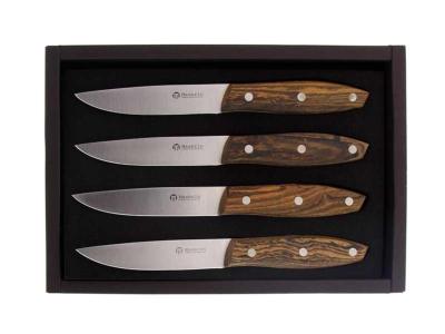 MAS2133BO - Coffret 4 Couteaux à Steak MASERIN Stakni 22cm Bocote