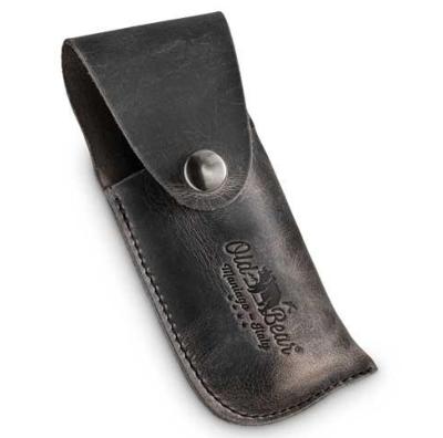 301GM - Etui Cuir Anthracite pour Couteau OLD BEAR Taille L/XL 