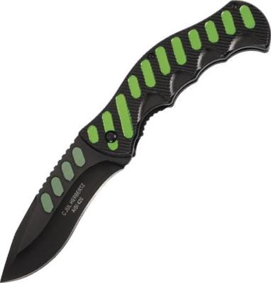 565912 - Couteau HERBERTZ Alu Noir/Vert 12,5 cm Inox