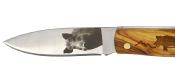 AP78SAN - Couteau de Poche Bois d'Olivier Personnalisation Sanglier