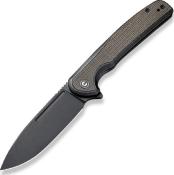 C200603 - Couteau CIVIVI Voltaic Micarta Vert Fonc Blackwash