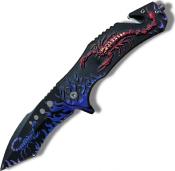 FTS271 - Couteau Scorpion Rouge Ouverture Assiste 