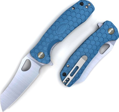 HO013 - Couteau HONEY BADGER Large Blue Wharncleaver Flipper