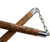 NS14 - Nunchaku Manche bois de Hêtre Gravé