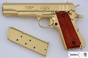P5312 - Pistolet DENIX Colt Auto 45 Doré M1911A1 USA