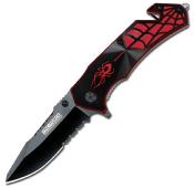 TF553BR - Couteau TAC-FORCE A/O Spider Noir Rouge
