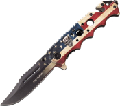 TF809F - Couteau TAC FORCE Flag/Skull Linerlock A/O