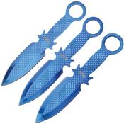 FFC106BL - Jeu de 3 couteaux  lancer FROST CUTLERY Bleu