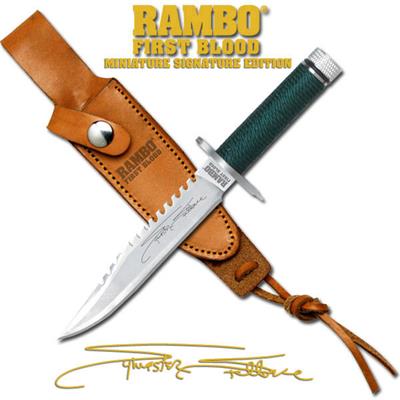 RB9431 - Mini Couteau RAMBO I Sylvester Stallone Signature Licence Officielle