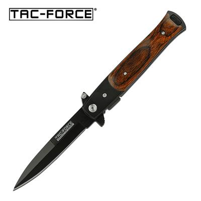TF428WB - Couteau TAC FORCE Linerlock A/O Wood Onlay