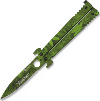CP02162 - Couteau Papillon Marijuana