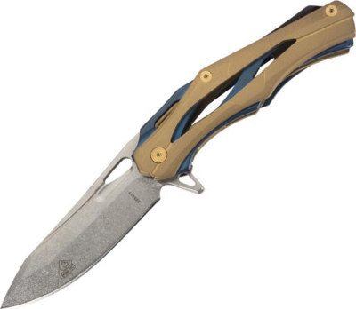 305013 - Couteau PUMA-TEC Inox Bronze/Bleu 13 cm avec Clip