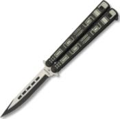 CP36243 - Couteau Papillon noir et gris