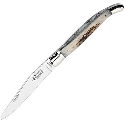 GD4182 - Couteau Laguiole G DAVID Forgé Cerf Mitres Inox 12 cm
