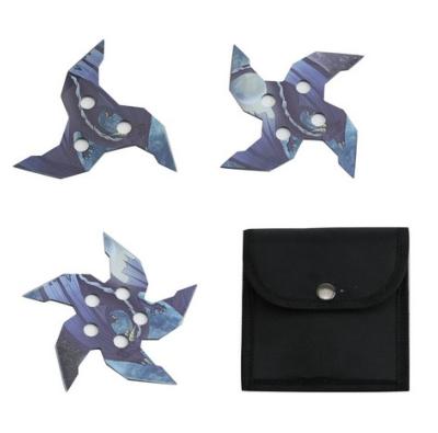 SETSTAR9 - Ensemble de 3 Etoiles à lancer Dragon avec Etui  