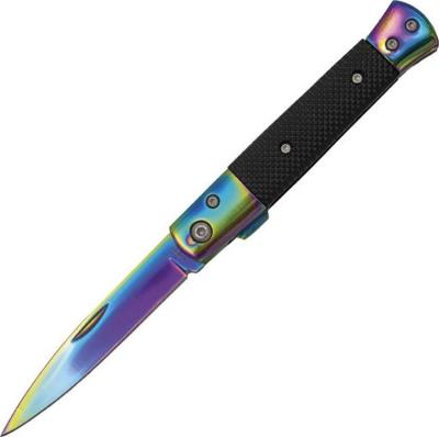 TH.N118W - Pliant THIRD Aluminium Noir/Arc en Ciel 9,5 cm Inox 