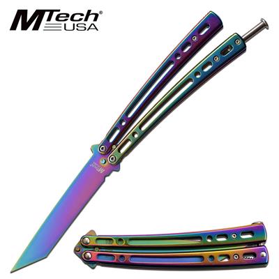 MT1167RB - Couteau Papillon MTECH Training Rainbow