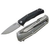 TREGBK - Couteau LION STEEL T.R.E. Titanium gris / G10 noir avec Clip